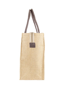 MOKKAFARMS 100% Jute Bags | Multi-purpose Bag | Grocery + Shopping Bag | Secure Zip Closure | Food-grade | Carry All Large Bag | 15in x 12.5in x 7.5in