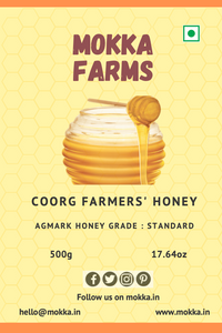 MokkaFarms Authentic Coorg Farmers' Honey | AGMARK Certified Standard Honey | Farmers' Cooperative Society Honey | Kodagu, Karnataka, India |