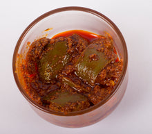 Load image into Gallery viewer, MokkaFarms Traditional Andhra Pickles | Home-made | Erra Avakaya (Red) | Farm Grown Natural Raw Mangoes + Red Chilli Powder + Cold Pressed Gingelly Oil | No Garlic |