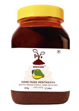 MokkaFarms Traditional Andhra Pickles - Menthi Avakaya [Methi + Red Chillies-based Mango] Pickle