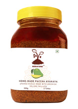 Load image into Gallery viewer, MokkaFarms Traditional Andhra Pickles - Paccha Avakaya [Green Chillies-based Mango] Pickle