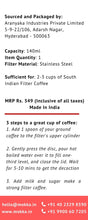 Load image into Gallery viewer, MOKKAFARMS South Indian Filter Coffee Maker 150 ML | 2-3 Cups, Mugs | Stainless Steel | Madras Kaapi | Kaapi Drip, Decoction Maker, Brewer, Drip Coffee, Percolator | Easy to Clean, Compact, Reusable |