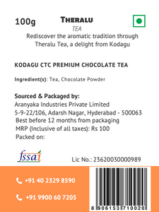Theralu Tea - Kodagu CTC Premium Chocolate Tea 100g